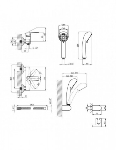 Змішувач для душу Kroner KRP Brocken - C050 | купити | SilverGoose.com.ua.com.ua