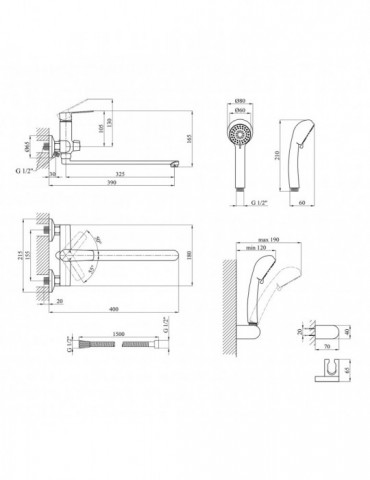 Змішувач для ванни Kroner KRP Brocken - C070 | купити | SilverGoose.com.ua.com.ua
