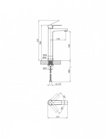 Змішувач для раковини Kroner KRP Eifel - C010-3 | купити | SilverGoose.com.ua.com.ua