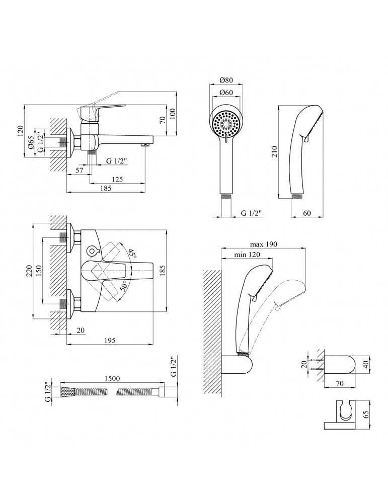 Змішувач для ванни Kroner KRP Enzo - C060 | купити | SilverGoose.com.ua.com.ua