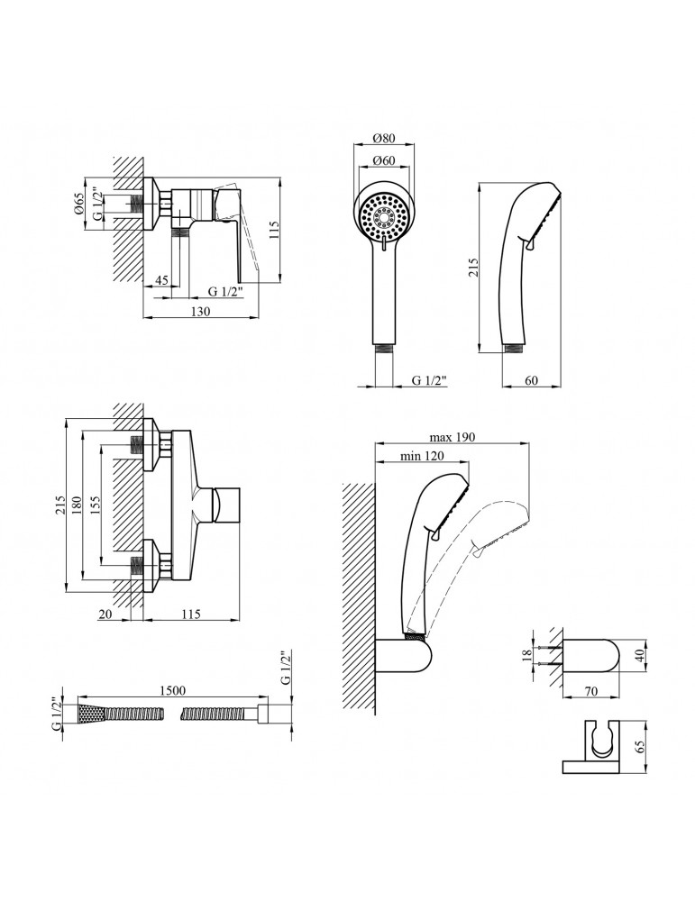 Змішувач для душу Kroner KRP Eifel - C050 | купити | SilverGoose.com.ua.com.ua