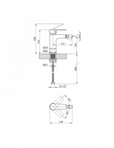 Змішувач для біде Kroner KRP Eifel - C020 | купити | SilverGoose.com.ua.com.ua