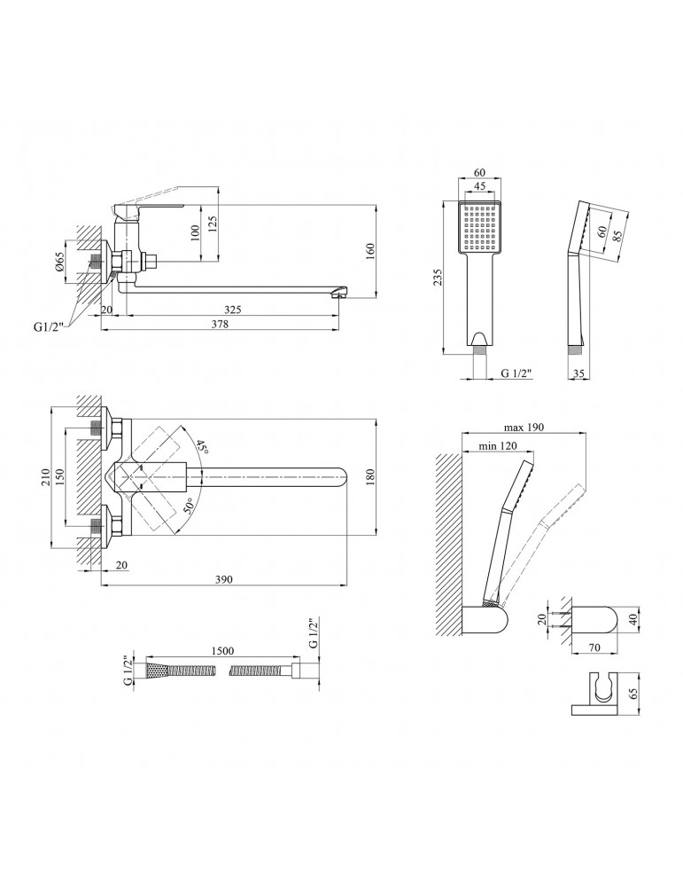 Змішувач для ванни Kroner KRP Harz - C070 | купити | SilverGoose.com.ua.com.ua