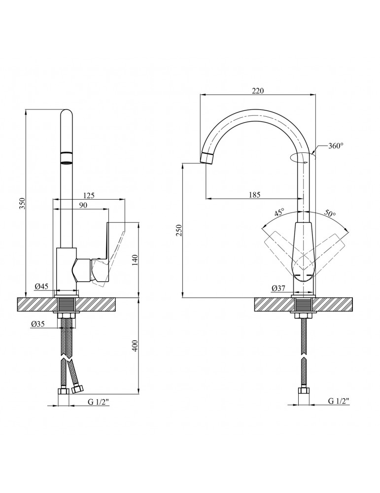 Змішувач для кухні Kroner KRP Eifel - C030 | купити | SilverGoose.com.ua.com.ua