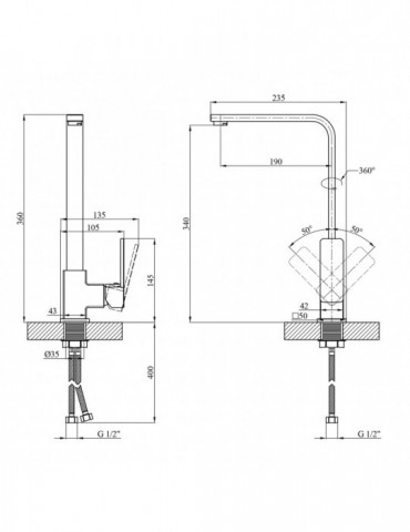 Змішувач для кухні Kroner KRP Harz - C030 | купити | SilverGoose.com.ua.com.ua