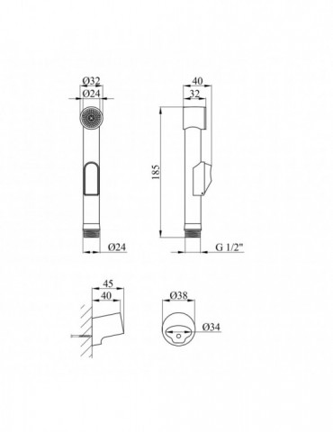 Лійка для гігієнічного душу Kroner KRM - C708 | купити | SilverGoose.com.ua.com.ua