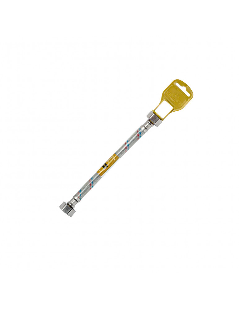 Гнучка підводка для підключення води Kroner KRM - 40 1/2"х1/2" ВВ в нейлоновому обплетенні покритому ПВХ | купити | SilverGoose.