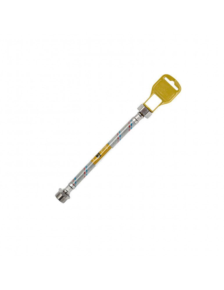 Гнучка підводка для підключення води Kroner KRM - 40 1/2"х1/2" ВЗ в нейлоновому обплетенні покритому ПВХ | купити | SilverGoose.