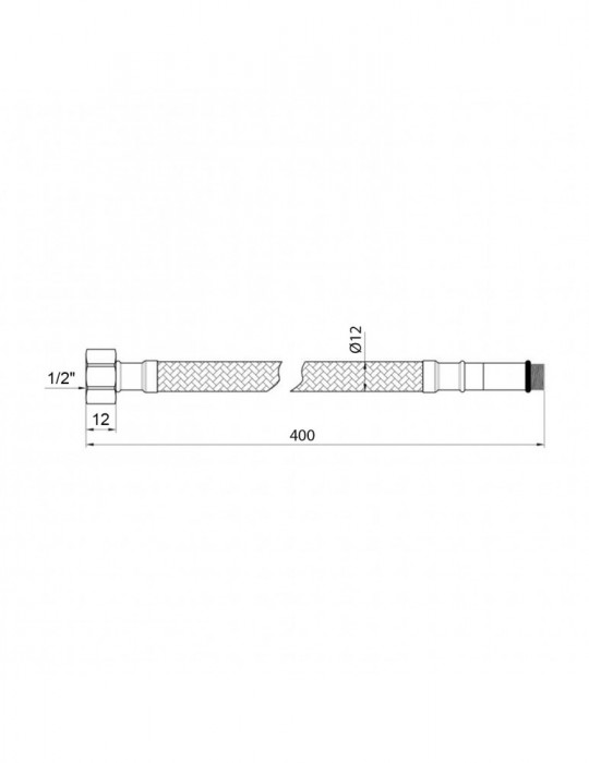 Гнучка підводка для підключення змішувача Kroner KRM - 40 1/2"хМ10 в нейлоновому обплетенні покритому ПВХ (пара) | купити | Silv
