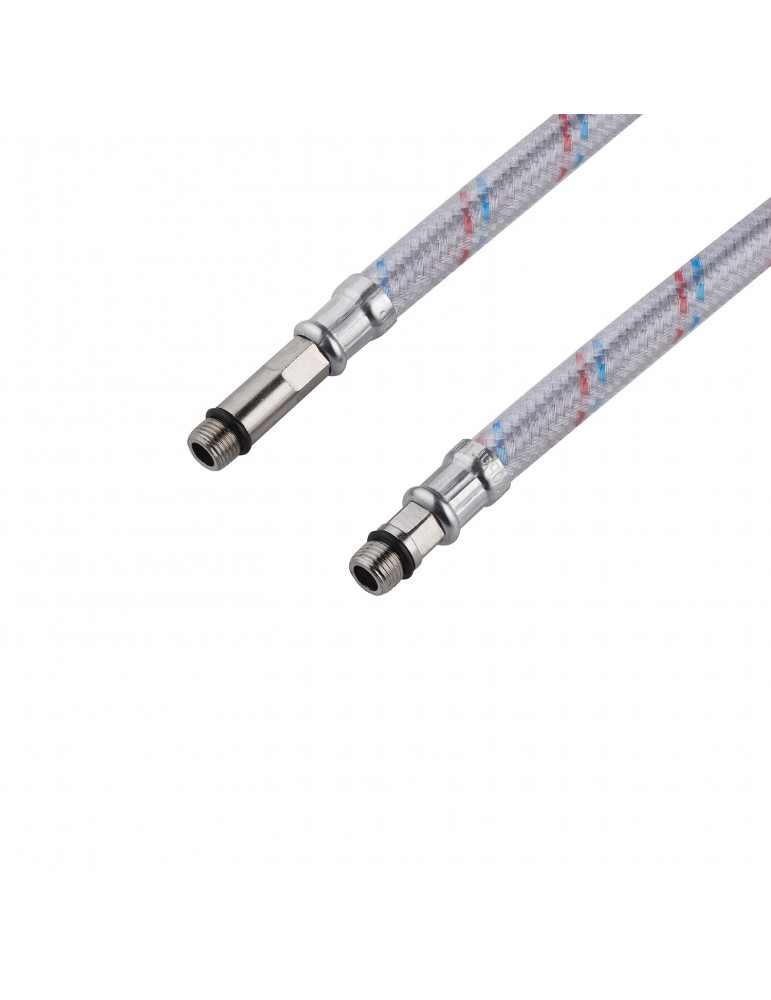 Гнучка підводка для підключення змішувача Kroner KRM - 100 1/2"хМ10 в нейлоновому обплетенні покритому ПВХ (пара) | купити | Sil