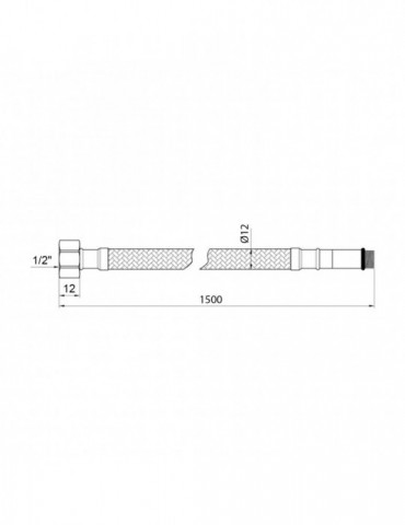 Гнучка підводка для підключення змішувача Kroner KRM - 150 1/2"хМ10 в нейлоновому обплетенні покритому ПВХ (пара) | купити | Sil