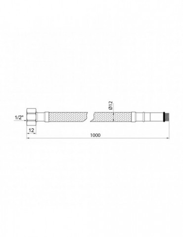 Гнучка підводка для підключення змішувача Kroner KRP - 100 1/2"хМ10 в обплетенні з нержавіючої сталі (пара) | купити | SilverGoo