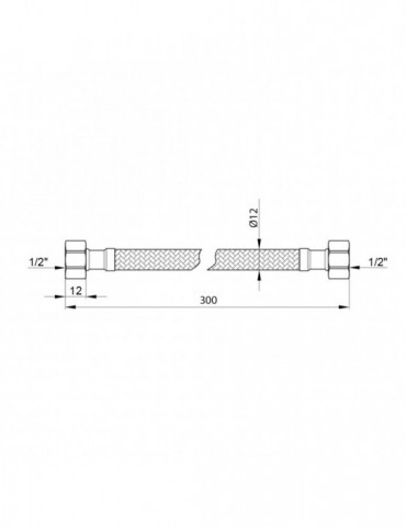Гнучка підводка для підключення води Kroner KRP - 20 1/2"х1/2" ВВ в обплетенні з нержавіючої сталі | купити | SilverGoose.com.ua