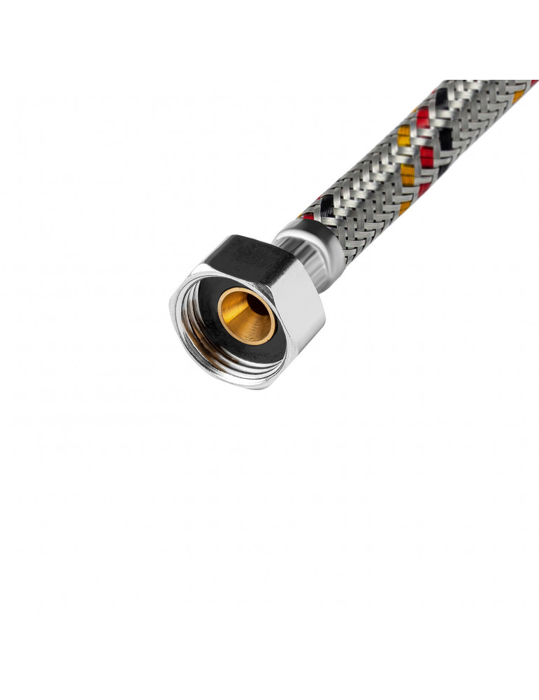 Гнучка підводка для підключення води Kroner KRP - 120 1/2"х1/2" ВВ в обплетенні з нержавіючої сталі | купити | SilverGoose.com.u