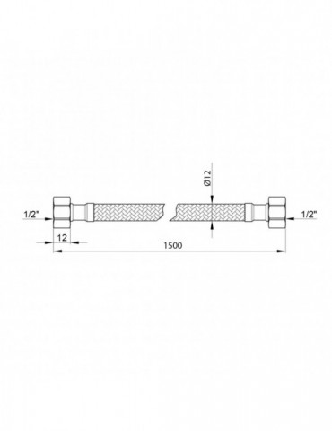 Гнучка підводка для підключення води Kroner KRP - 150 1/2"х1/2" ВВ в обплетенні з нержавіючої сталі | купити | SilverGoose.com.u