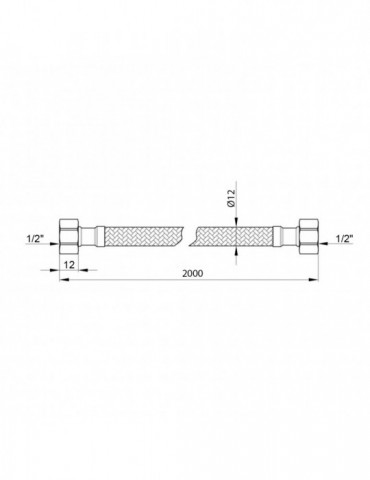 Гнучка підводка для підключення води Kroner KRP - 200 1/2"х1/2" ВВ в обплетенні з нержавіючої сталі | купити | SilverGoose.com.u