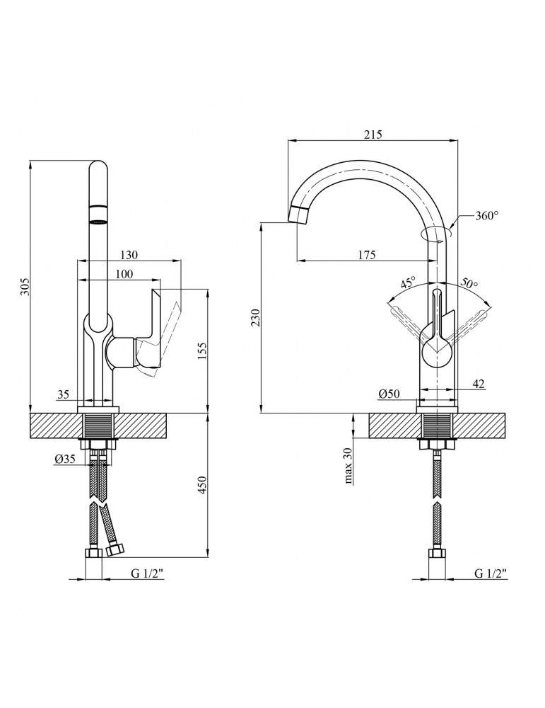 Змішувач для кухні Kroner KRP Essen - SCH030 | купити | SilverGoose.com.ua.com.ua