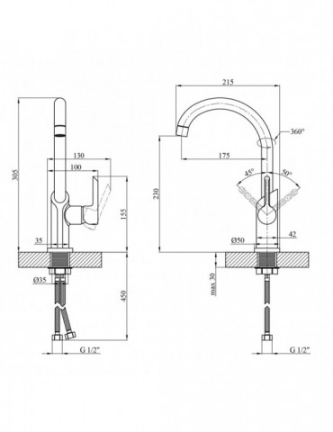 Змішувач для кухні Kroner KRP Essen - W030 | купити | SilverGoose.com.ua.com.ua