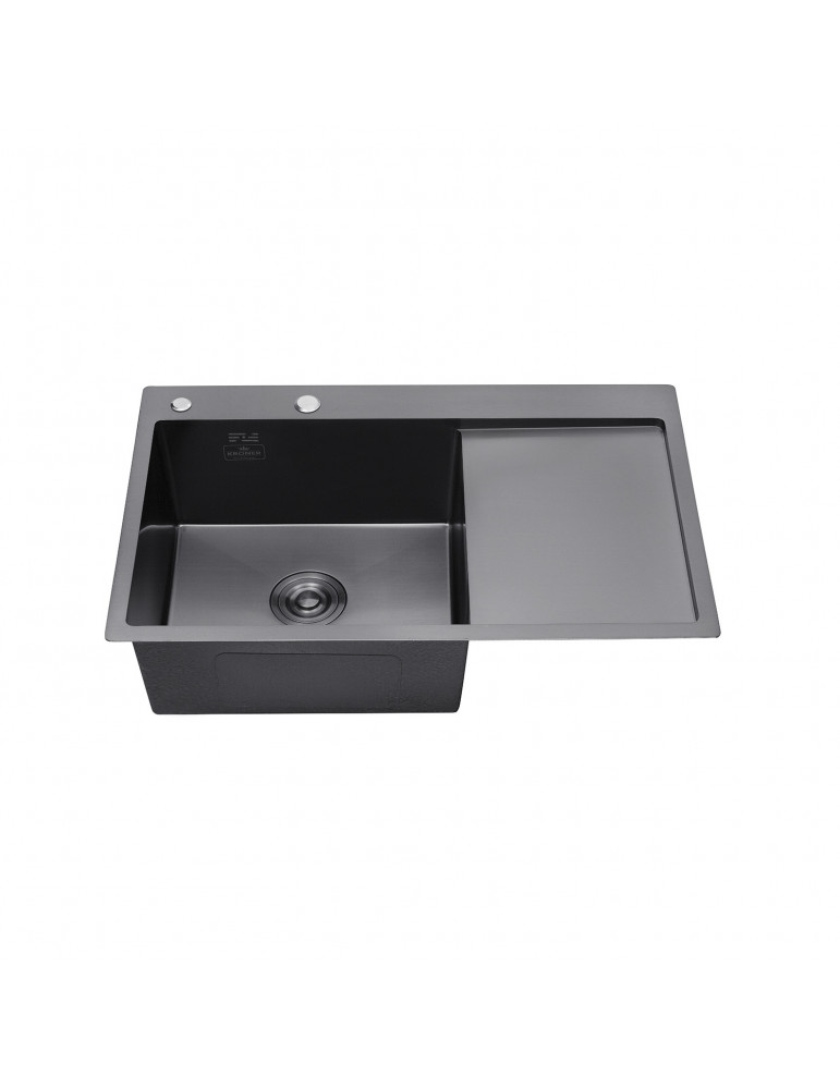 Кухонна мийка Kroner KRP Schwarze - 7849LHM PVD (3.0/1.0 мм) | купити | SilverGoose.com.ua.com.ua