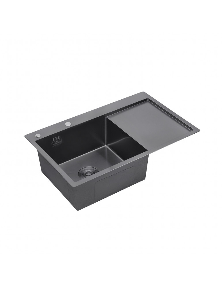 Кухонна мийка Kroner KRP Schwarze - 7849LHM PVD (3.0/1.0 мм) | купити | SilverGoose.com.ua.com.ua
