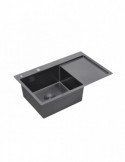 Кухонна мийка Kroner KRP Schwarze - 7849LHM PVD (3.0/1.0 мм) | купити | SilverGoose.com.ua.com.ua