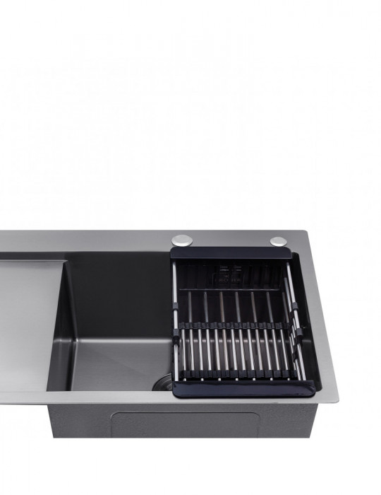 Кухонна мийка Kroner KRP Schwarze - 7849RHM PVD (3.0/1.0 мм) | купити | SilverGoose.com.ua.com.ua