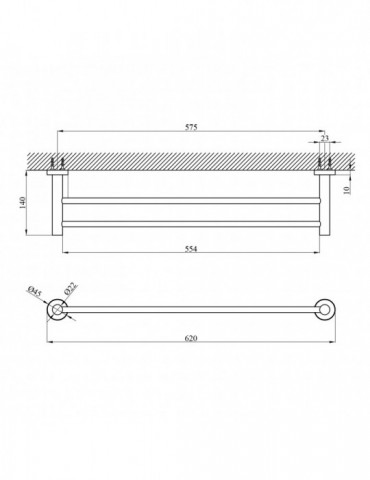 Тримач для рушників Kroner KRP Edelstahl Klassisch - ESG3709 | купити | SilverGoose.com.ua.com.ua