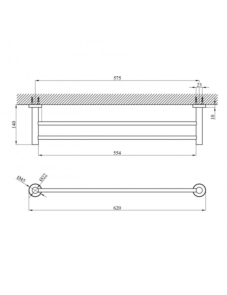 Тримач для рушників Kroner KRP Edelstahl Klassisch - ESG3709 | купити | SilverGoose.com.ua.com.ua