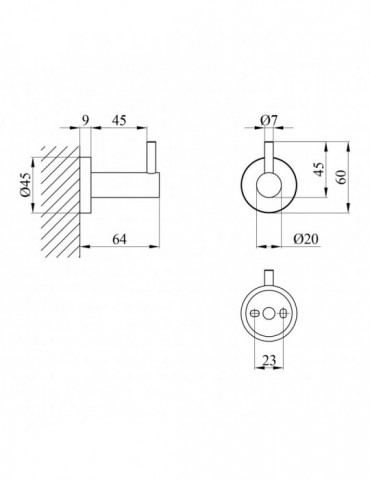 Гачок для ванної кімнати Kroner KRP Edelstahl Klassisch - ESG3705-1 | купити | SilverGoose.com.ua.com.ua