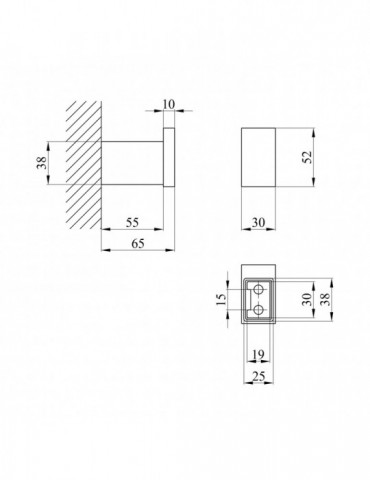 Гачок для ванної кімнати Kroner KRP Edelstahl Kubus - SCH3905-1 | купити | SilverGoose.com.ua.com.ua