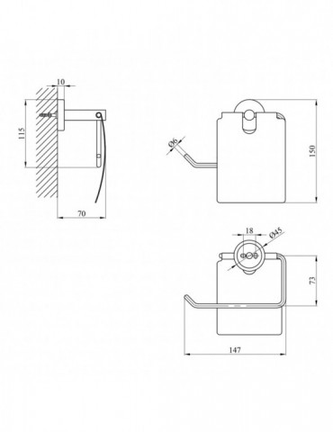 Тримач для туалетного паперу Kroner KRP Edelstahl Klassisch - ESG3703 | купити | SilverGoose.com.ua.com.ua