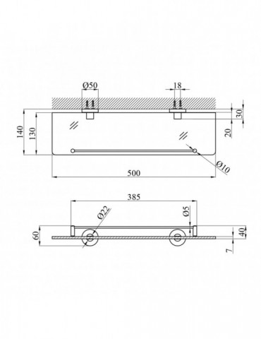 Полиця для ванної кімнати Kroner KRP Edelstahl Klassisch - ESG3707 | купити | SilverGoose.com.ua.com.ua