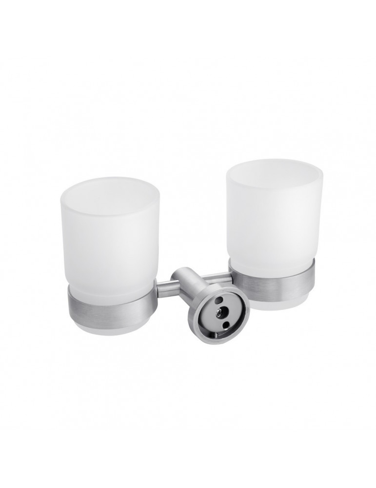 Склянка подвійна з тримачем для ванної кімнати Kroner KRP Edelstahl Klassisch - ESG3708 | купити | SilverGoose.com.ua.com.ua