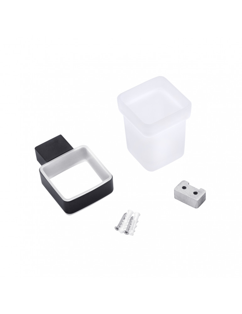 Склянка з тримачем для ванної кімнати Kroner KRP Edelstahl Kubus - SCH3906 | купити | SilverGoose.com.ua.com.ua