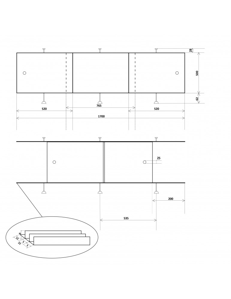 Панель для ванної Direct 1700x500 | купити | SilverGoose.com.ua.com.ua