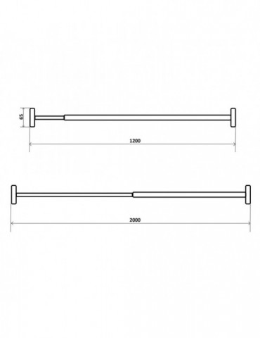 Карниз телескопічний для ванної Direct 1,2-2 м | купити | SilverGoose.com.ua.com.ua