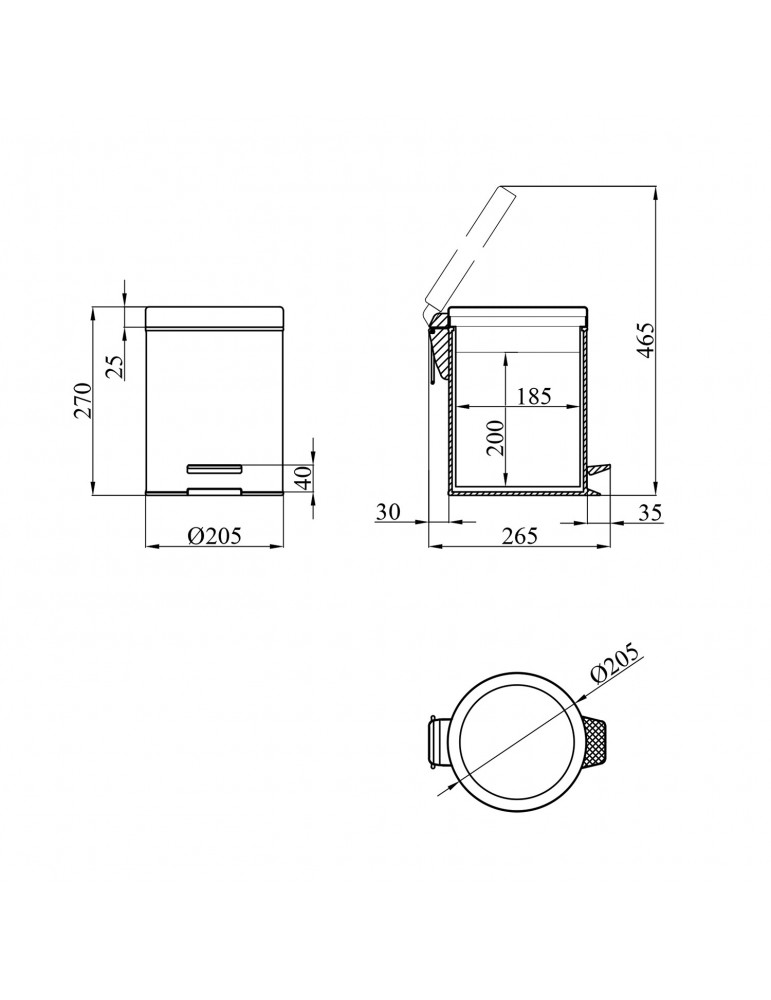 Відро для сміття Potato P412 5 л | купити | SilverGoose.com.ua.com.ua