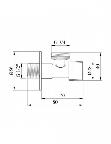 Кран приладовий Kroner KRP Eckventil C202 1/2"х3/4" ЗЗ | купити | SilverGoose.com.ua.com.ua
