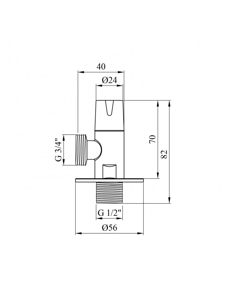Кран приладовий Kroner KRP Eckventil C302 1/2"х3/4" ЗЗ | купити | SilverGoose.com.ua.com.ua