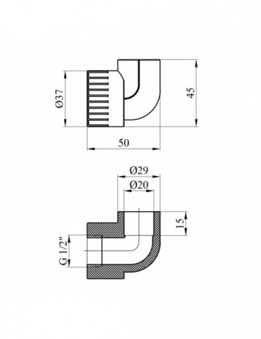 Коліно PPR Rozma 20х1/2'' РВ | купити | SilverGoose.com.ua.com.ua