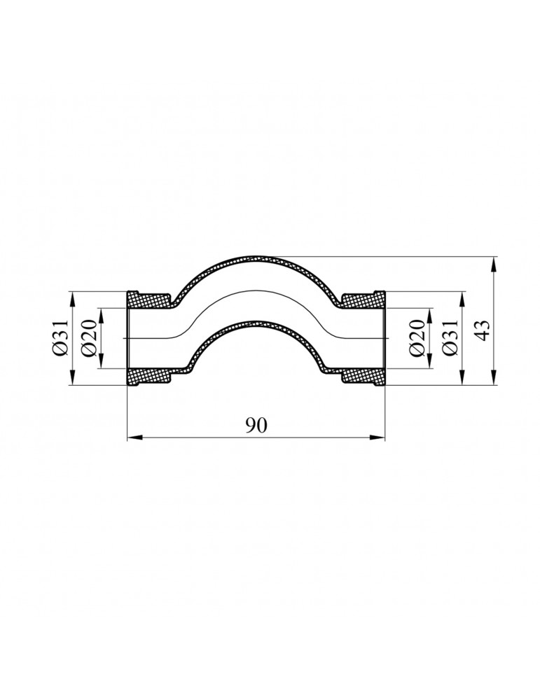 Обвод короткий PPR Rozma 20 мм | купити | SilverGoose.com.ua.com.ua