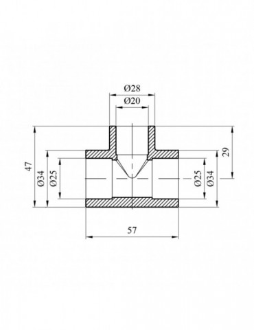 Трійник перехідний PPR Rozma 25х20х25 мм | купити | SilverGoose.com.ua.com.ua