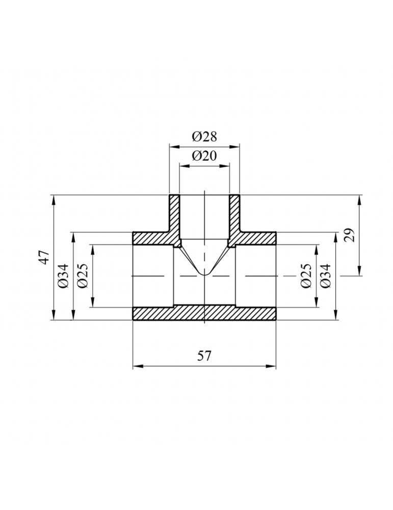 Трійник перехідний PPR Rozma 25х20х25 мм | купити | SilverGoose.com.ua.com.ua