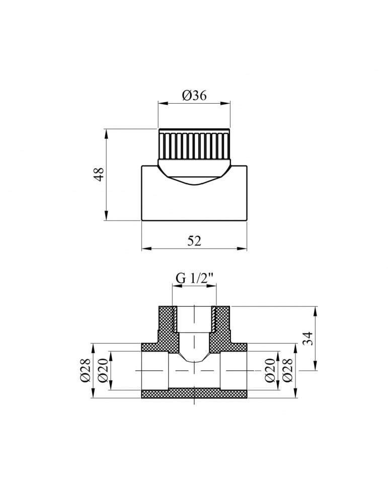Трійник PPR Rozma 20x1/2" РВ | купити | SilverGoose.com.ua.com.ua
