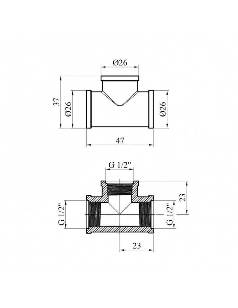 Трійник посилений LexLine 1/2" ВВВ нікель НК0201-Вн | купити | SilverGoose.com.ua.com.ua