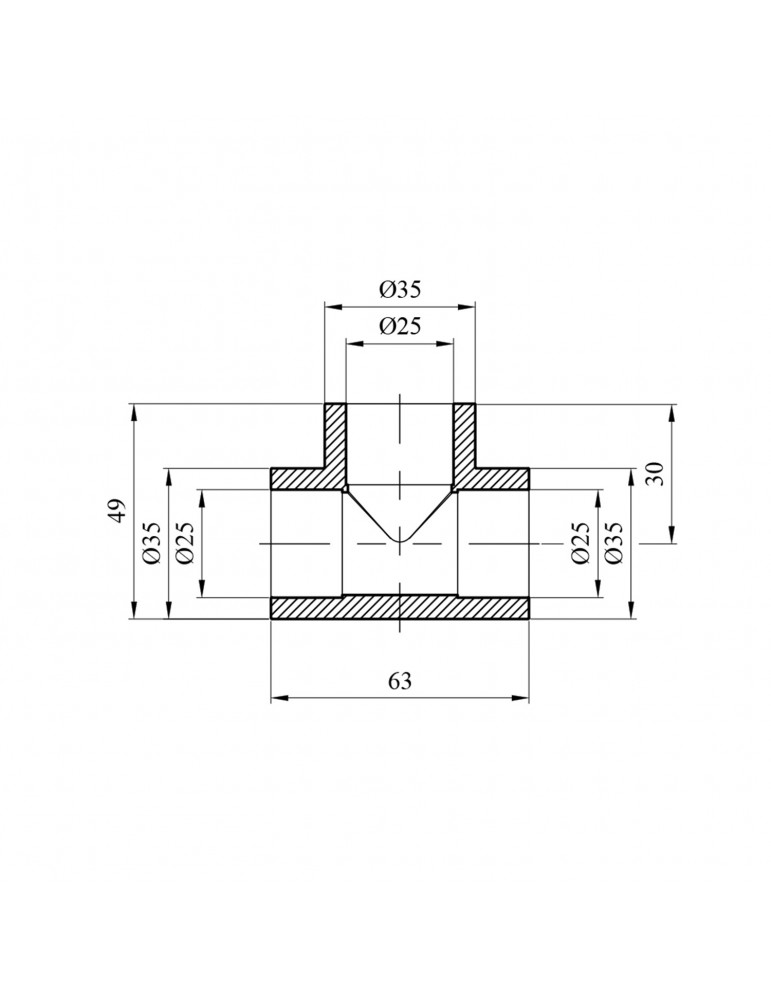 Трійник PPR Rozma 25 мм | купити | SilverGoose.com.ua.com.ua