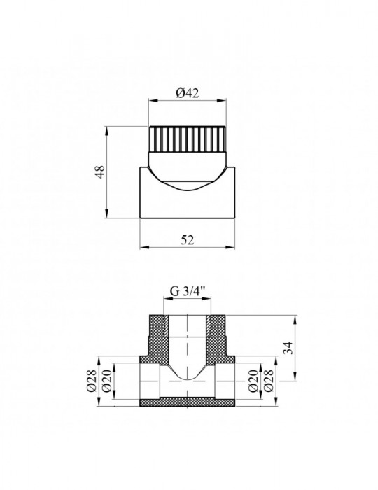 Трійник PPR Rozma 20x3/4" РВ | купити | SilverGoose.com.ua.com.ua