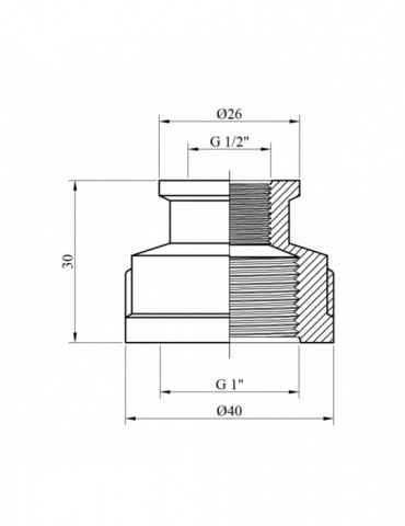 Муфта перехідна посилена LexLine 1"х1/2" ВВ латунна УК0315-В | купити | SilverGoose.com.ua.com.ua