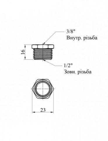 Футорка посилена LexLine 1/2"х3/8" ЗВ латунна УК0701-В | купити | SilverGoose.com.ua.com.ua
