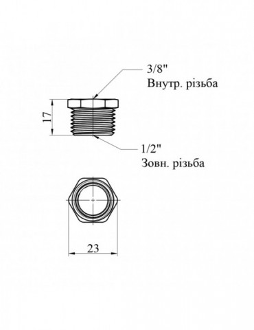 Футорка посилена LexLine 1/2"х3/8" ЗВ нікель НК0701-Вн | купити | SilverGoose.com.ua.com.ua